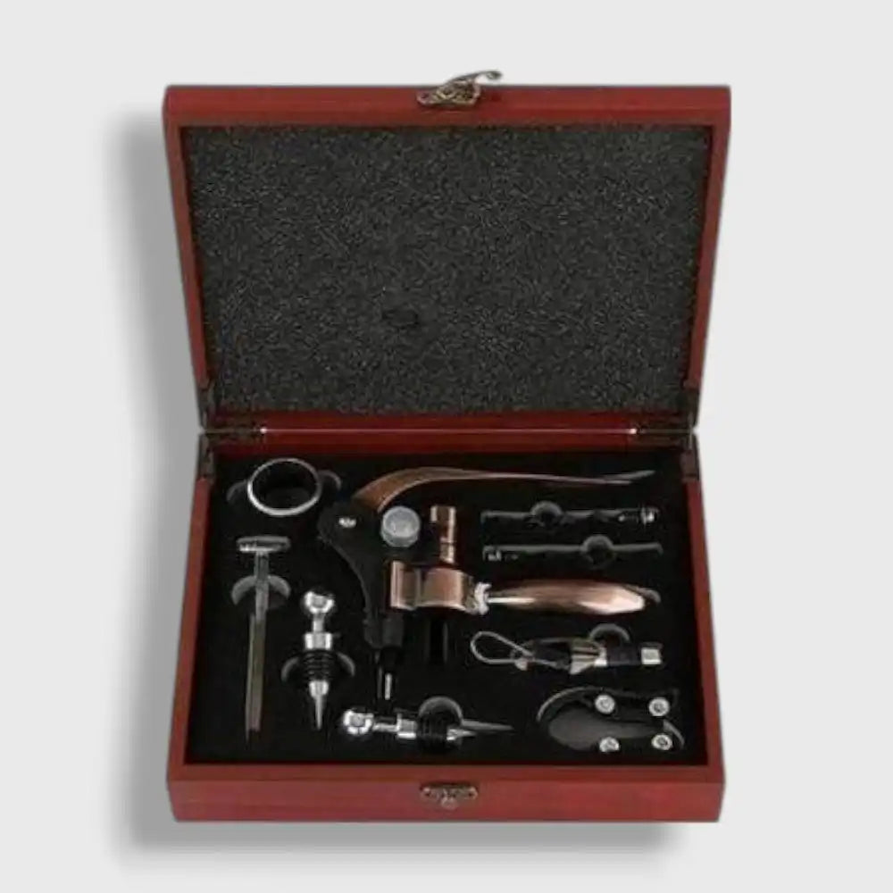 Coffret Bois Tire-bouchon Professionnel Semi-automatique Bronze