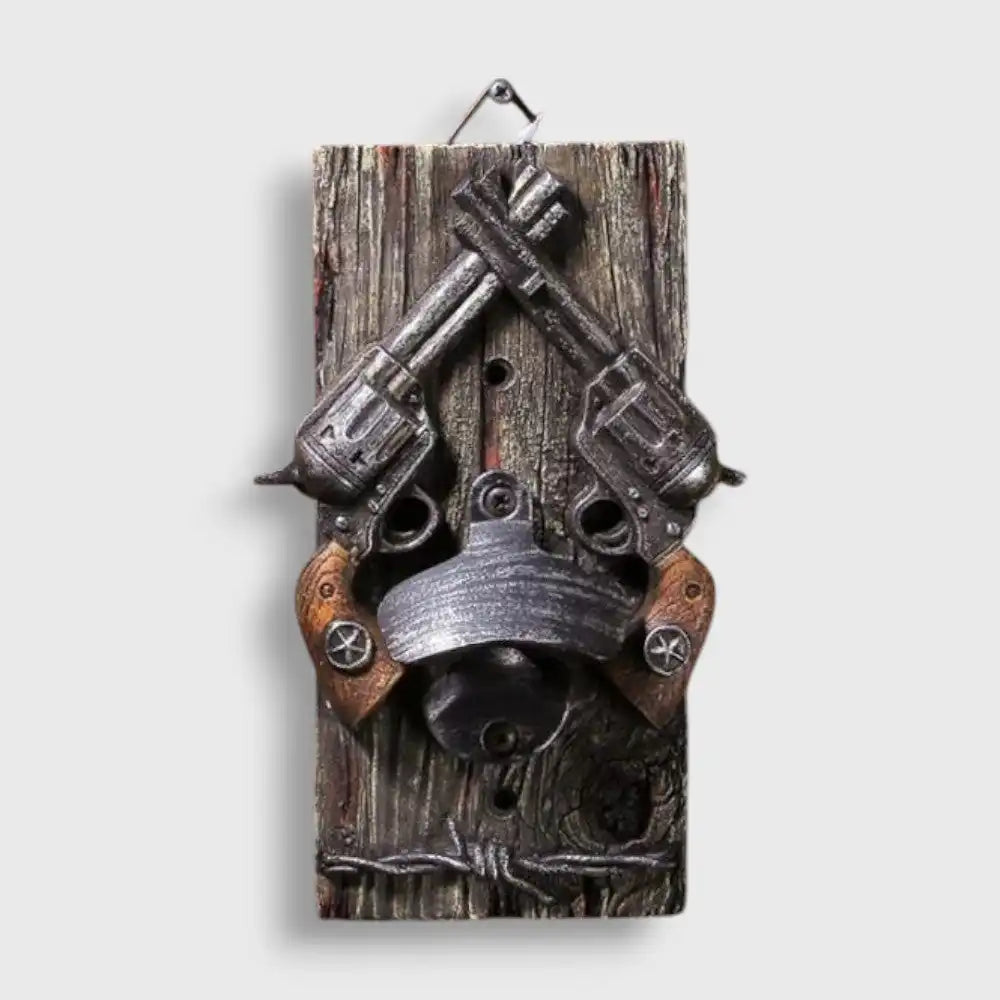 Décapsuleur Mural Bois Revolver