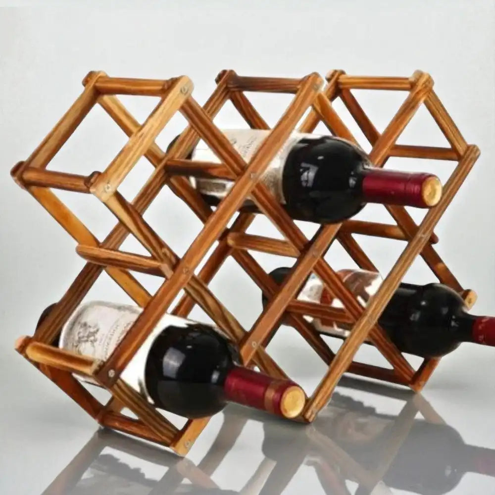 Wooden wine bottle rack