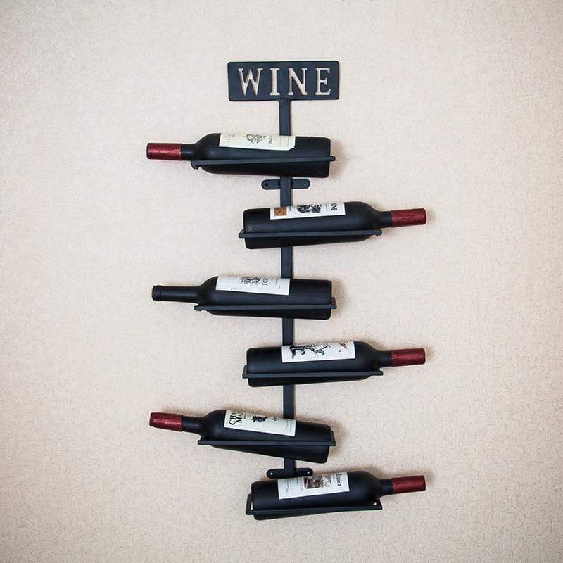 6 Bottles creative wine bottle rack holder Iron Wall-mounted Hanging Wine Rack Holder Simple Support Cabinet bar storage